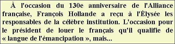 Hollande et l'Alliance franaise