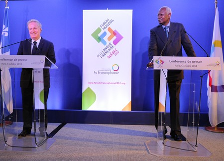 Abdou Diouf au Forum mondial de la francophonie au Qubec, juillet 2012