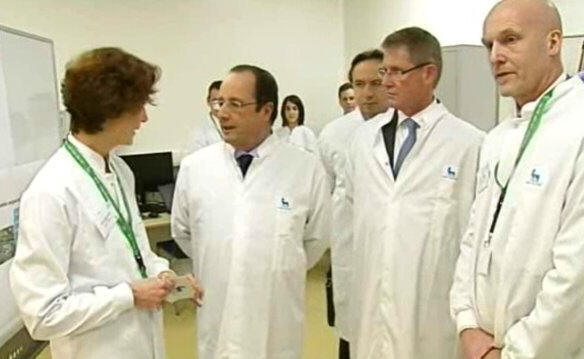 Fran�ois Hollande � Chartres chez Novo Nordisk