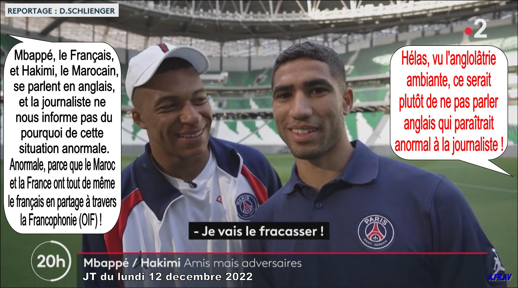 Achraf Hakimi, Kylian MBappé, Diane Schlienger, JT de 20h, France 2, France Télévisions