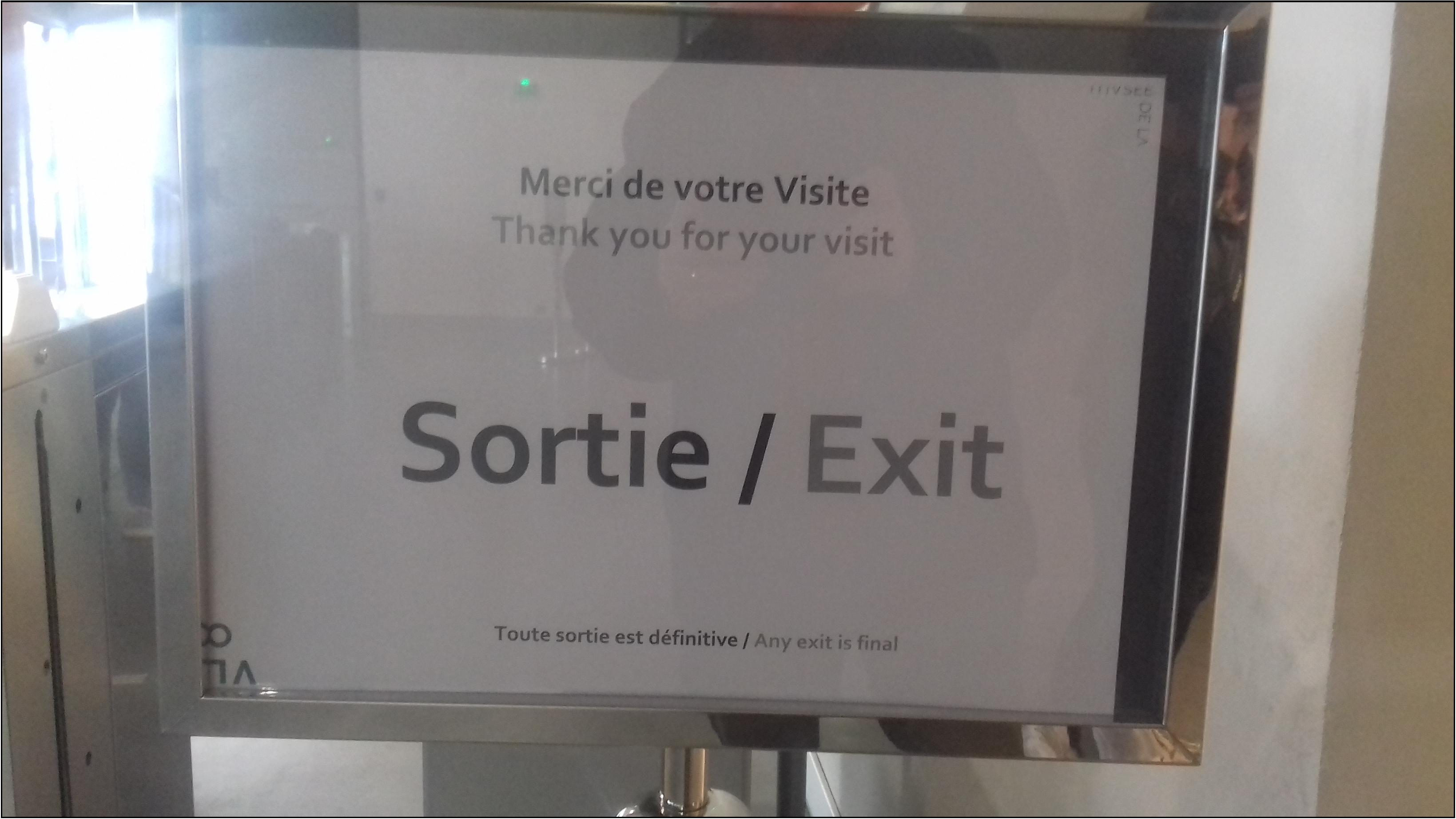 Affichage bilingue illégal au Musée de la Romanite de Nîmes- : Merci de votre visite