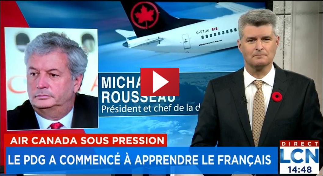 Air Canada, Michael Rousseau a commenc� � apprendre le fran�ais