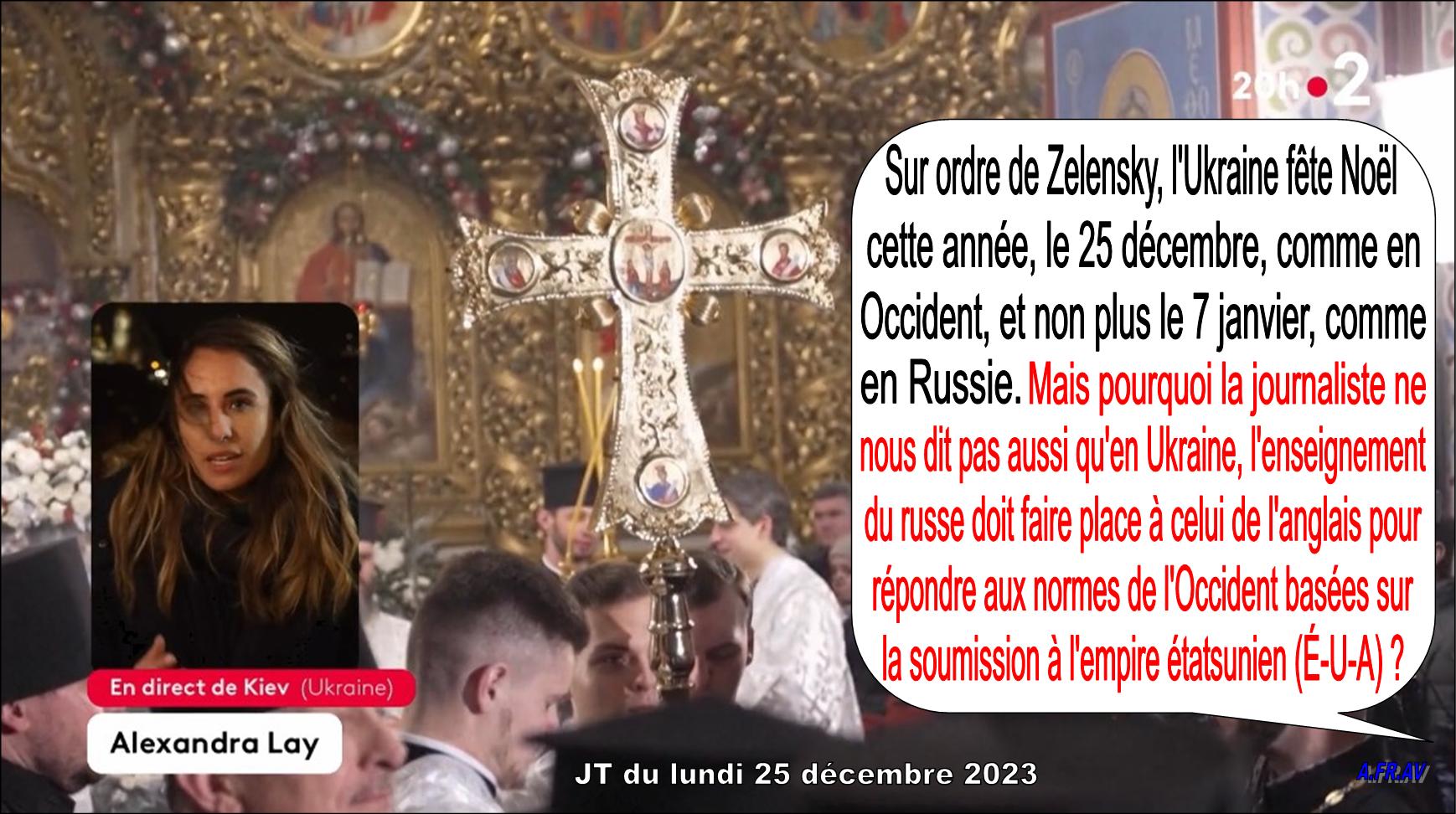 Alexandra Lay, Noël en Ukraine, Volodymyr Zelensky, JT de 20h de France 2