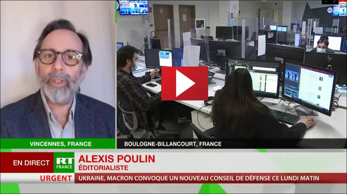 Alexis Poulin de RT-France Chaine d'informationcensurée par Ursula von der Leyen présidente de la Commission européenne