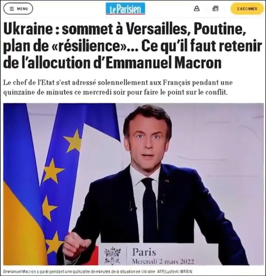 Analyse du discours de Macron sur l'Ukraine par François Asselineau-mars-2022