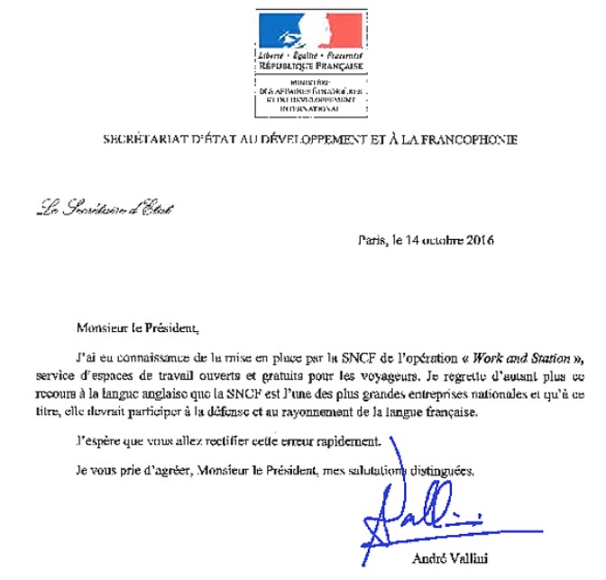 André vallini contre le Work and Station de la SNCF
