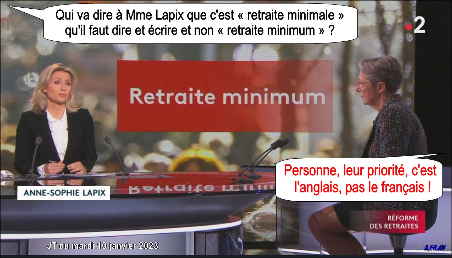 Anne-Sophie Lapix, Barbara Six, Retraite minimale, 20h de France 2, France Télévisions