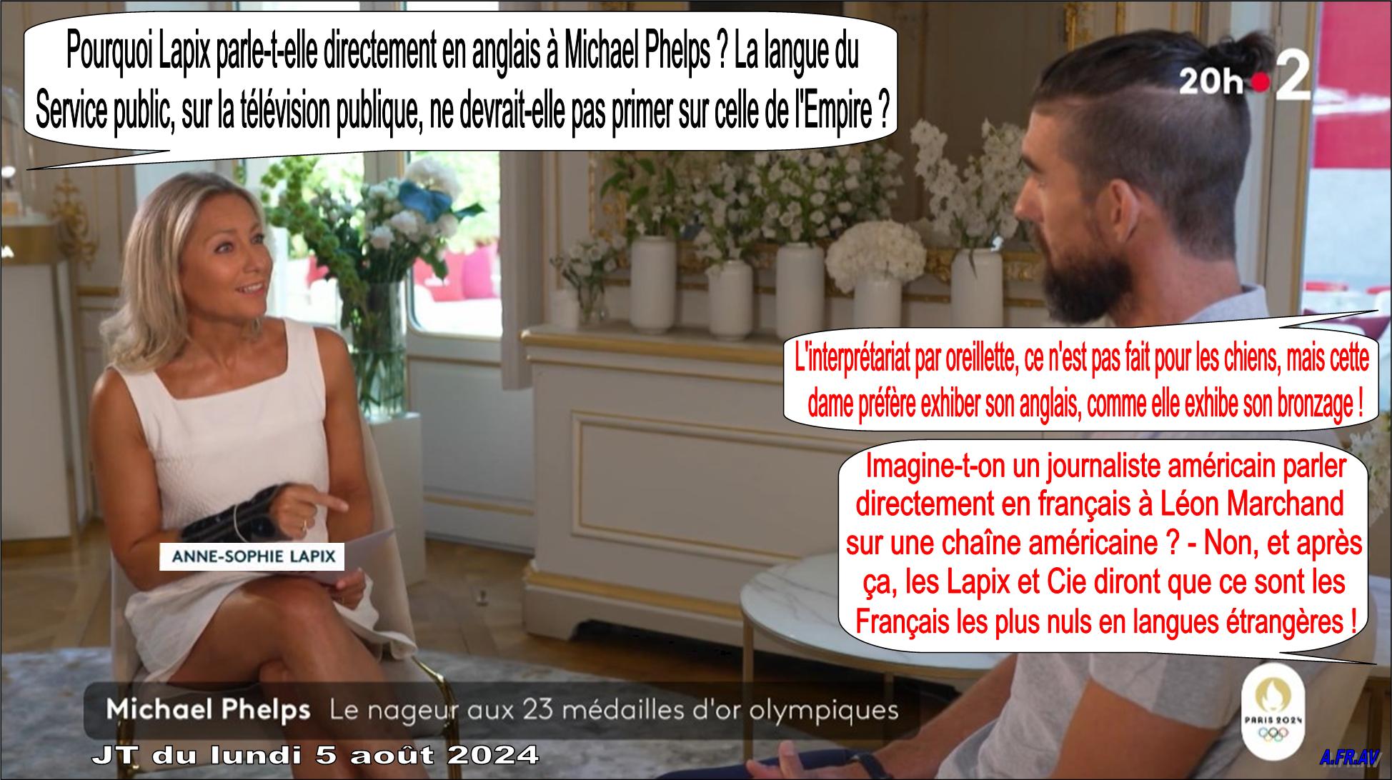 Anne-Sophie Lapix et Michael Phelps