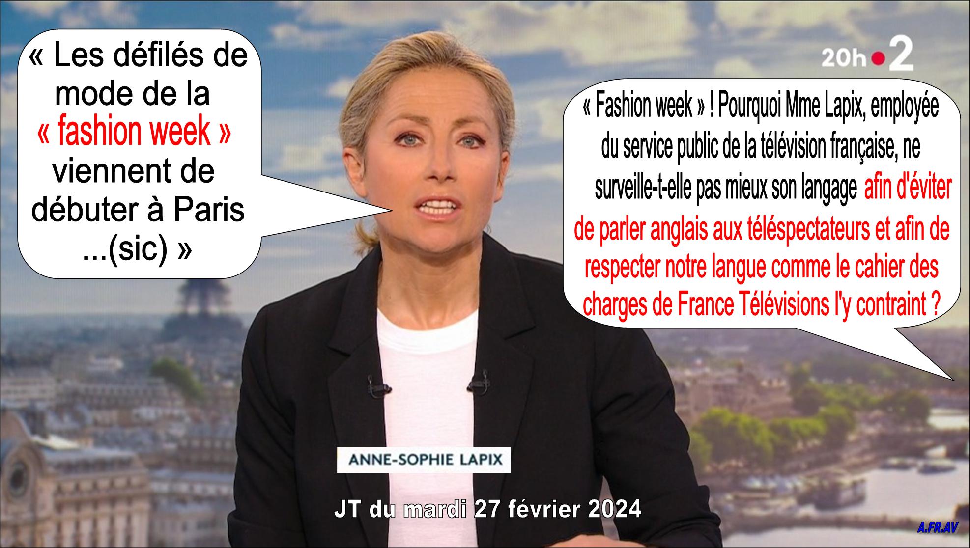 Anne-Sophie Lapix et le cahier des charges de France Télévisions