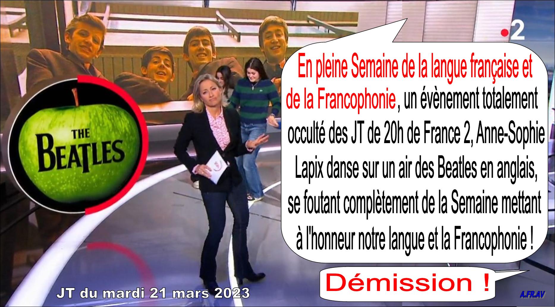 Anne-Sophie Lapix et les Beatles au JT de 20h de France 2