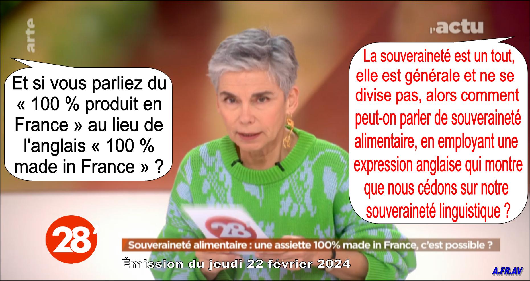 Arte, 28 Minutes, Elisabeth Quin, Aurélie Catallo, Benoît Biteau, Vincent Chatellier, souveraineté alimentaire