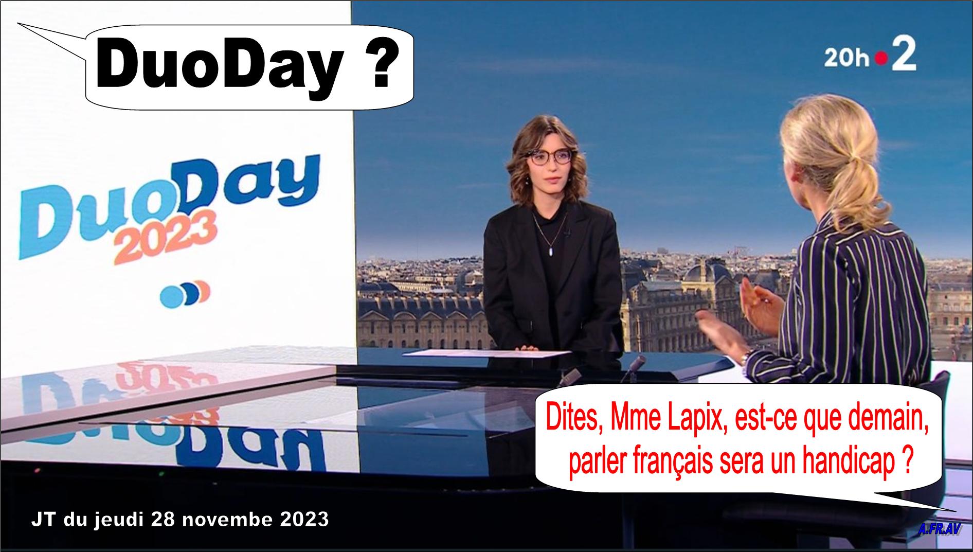 Association ALGEEI, Daniele BONADONA, DuoDay, Anne-Sophie Lapix, JT de 20h de France 2