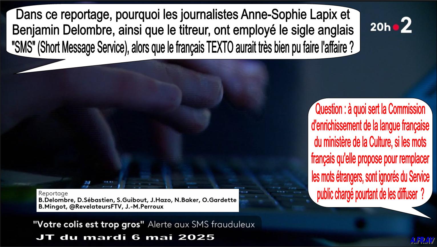 Benjamin Delombre, Anne-Sophie Lapix, anglicismes, France 2, France Télévisions