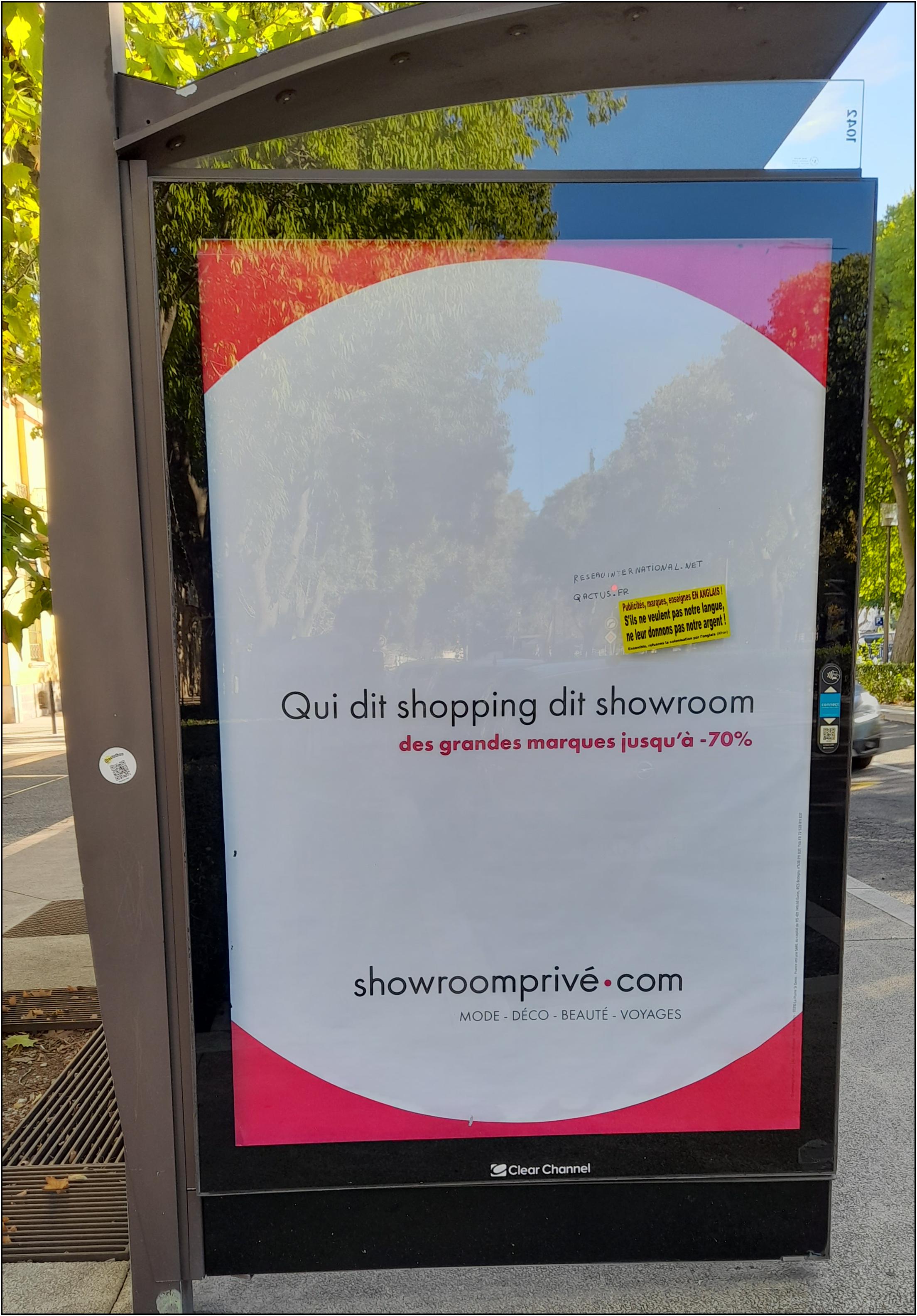 Boycottons la société Showroomprive.com qui préfère la langue anglaise à la langue française
