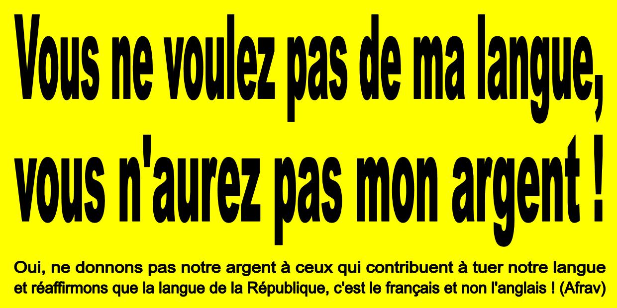 Boycottons les commerces qui préfèrent l'anglais à notre langue