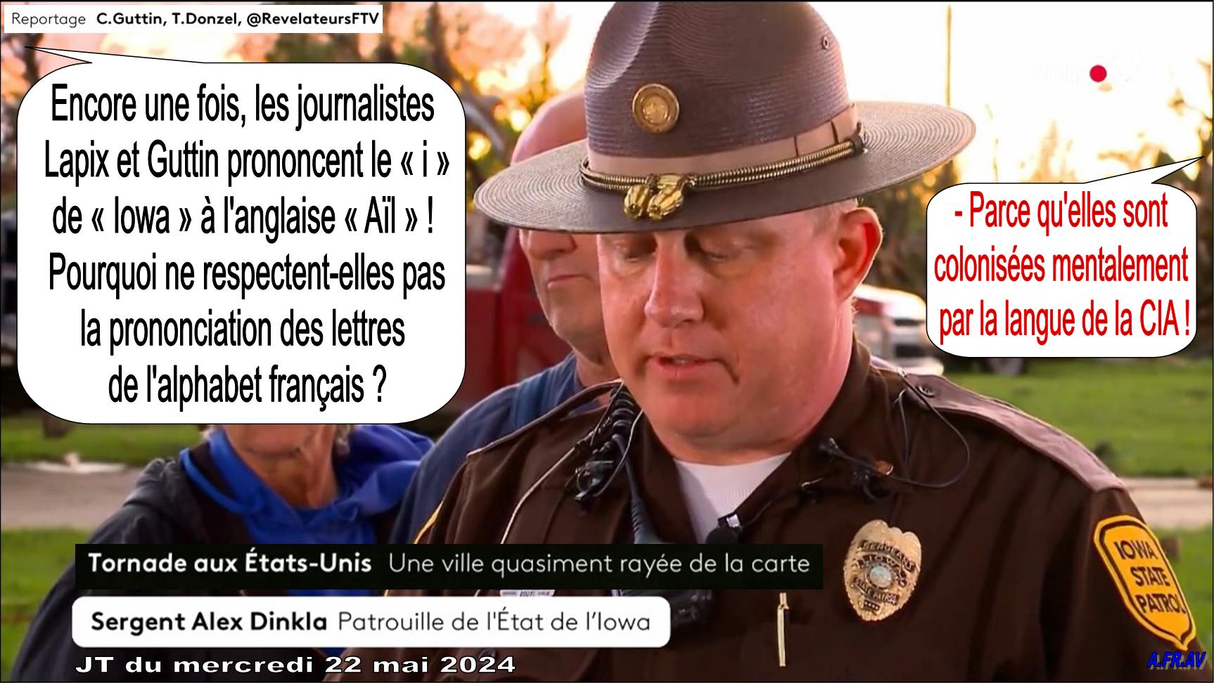 Camille Guttin, Anne-Sophie-Lapix, Thomas Donzel et l'Iowa au JT de 20h de France 2