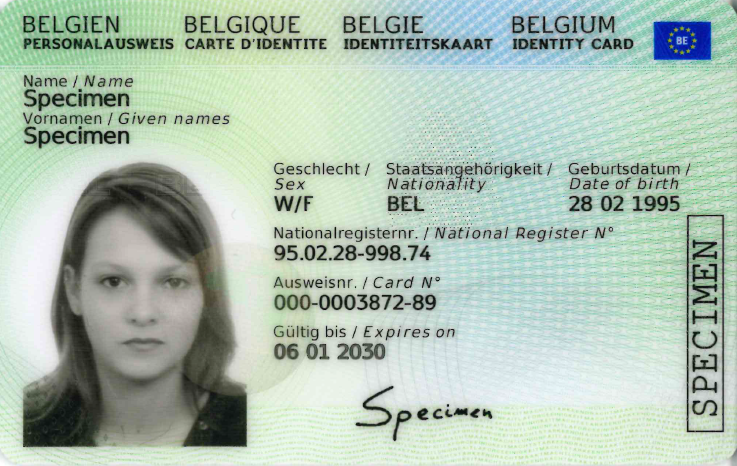 Carte d'identité belge