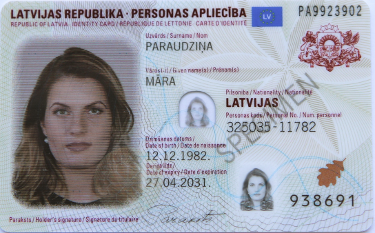 /Carte d'identité de Lettonie