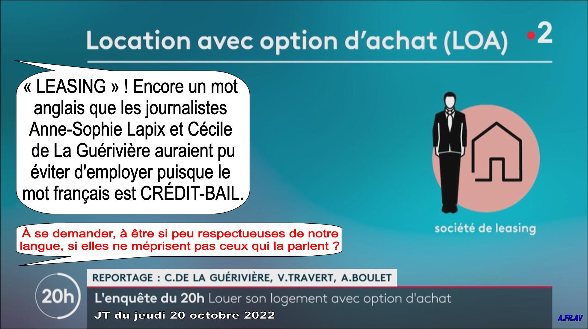 Cécile de La Guérivière, Anne-Sophie Lapix, Location avec option d'achat, LOA, Crédit-bail, France 2