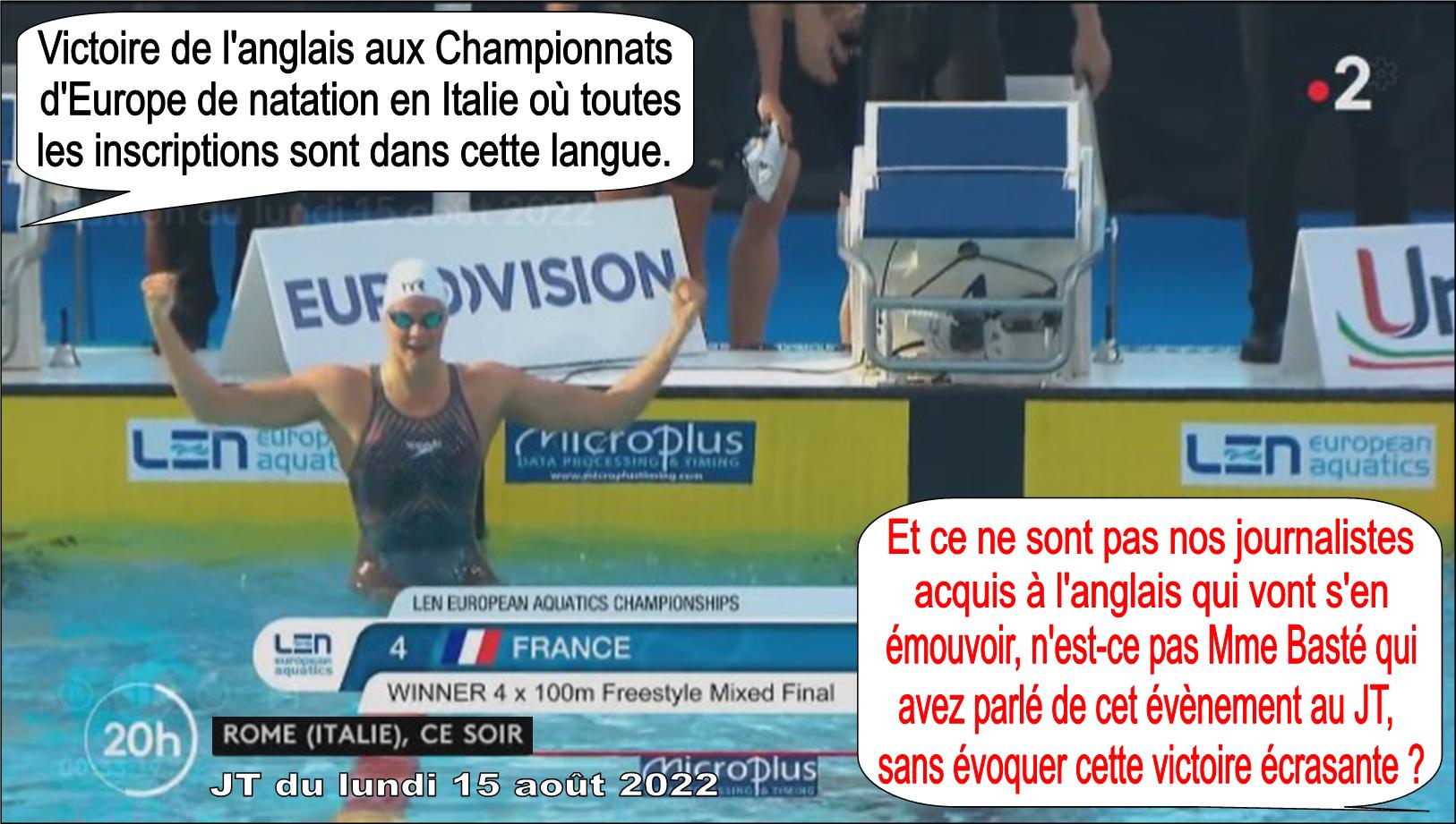 Championnats d'Europe de natation à Rome en Italie, Karine Baste, France 2, France Télévisions.