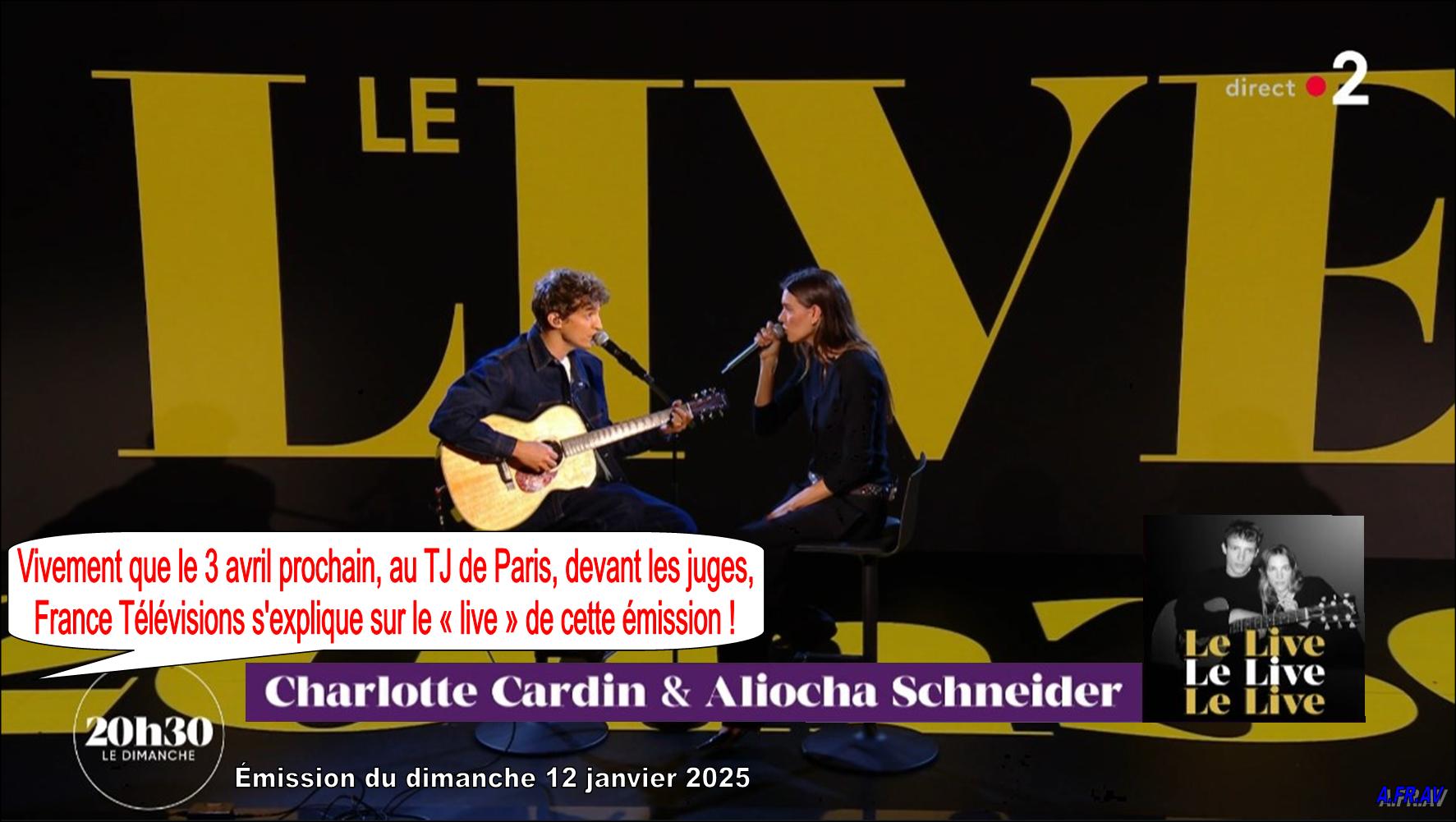 Charlotte Cardin, Aliocha Schneider, Laurent Delahousse, France 2