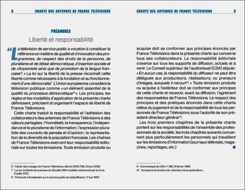 Charte des antennes de France Télévisions, page 8 concernant la langue française