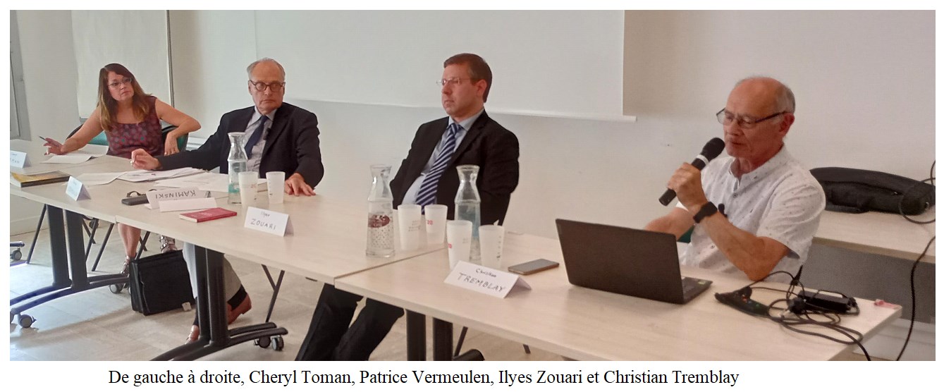 Cheryl Toman, Patrice Vermeulen, Ilyes Zouari et Christian Tremblay à Paris sous l'égide du Carrefour des Acteurs Sociaux, CAS, pour parler de Francophonie