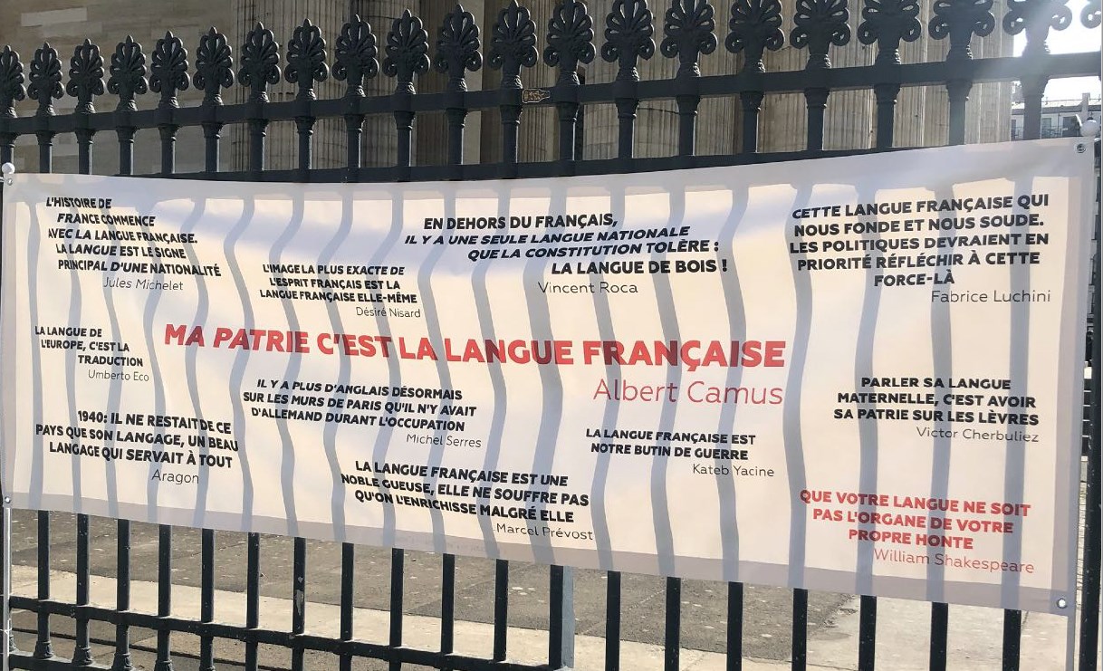 Citations sur la langue française au rassemblement pour la langue française le 20 mars 2022 à Paris
