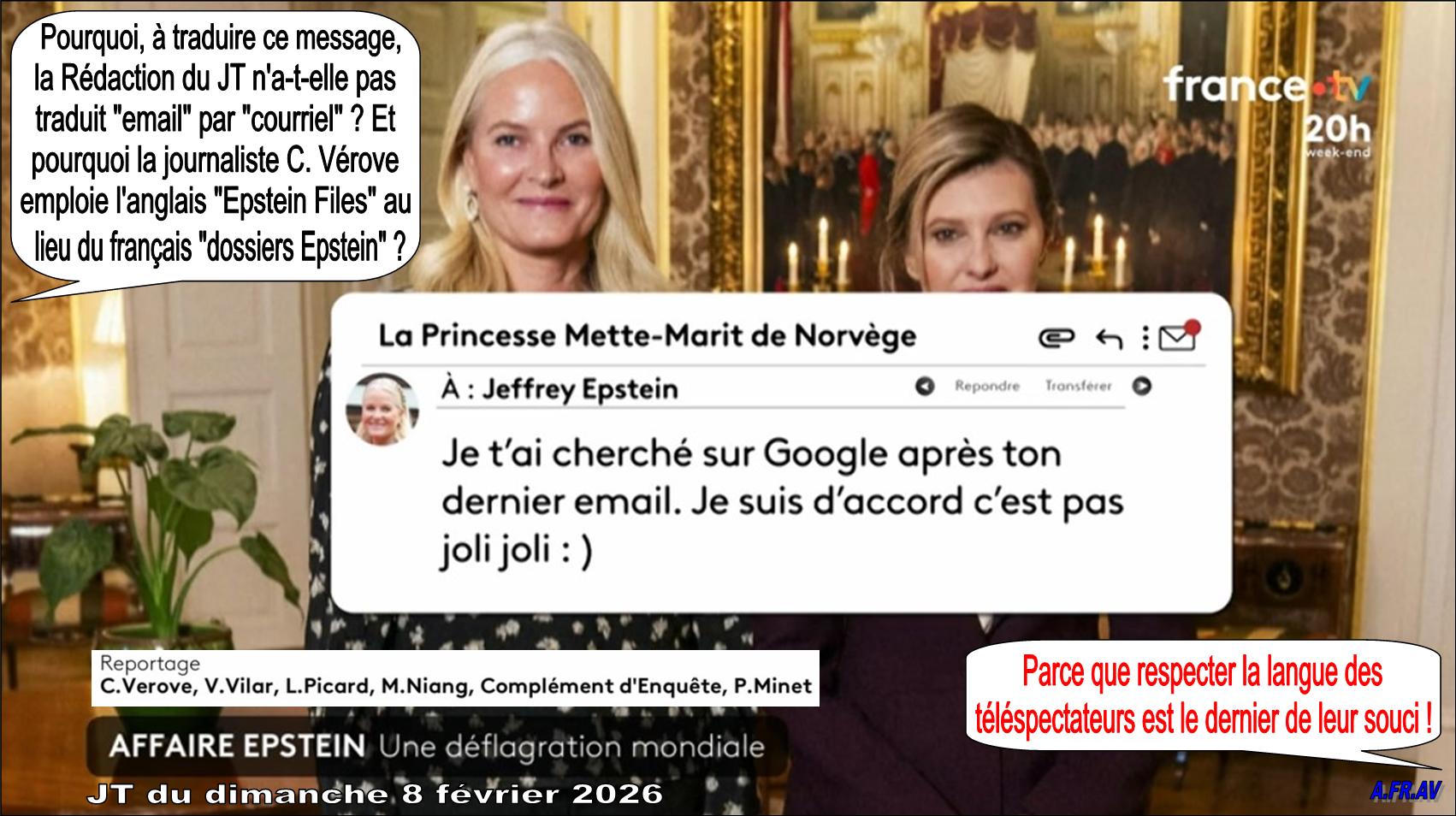 Claire Verove, affaire Epstein, France 2