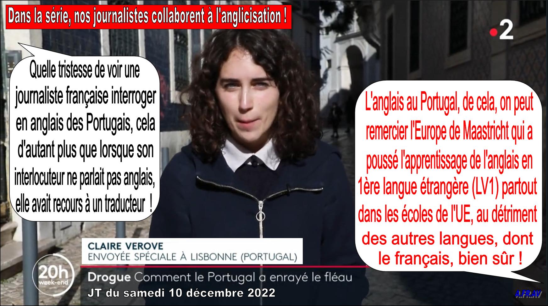 /Claire Verove envoyée spéciale au Portugal, JT de 20h de France 2