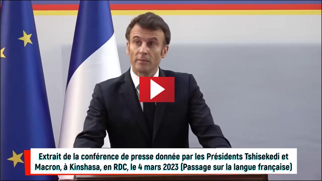 Conférence de presse d'Emmanuel Macron à Kinshasa en RDC, le 4 mars 2023