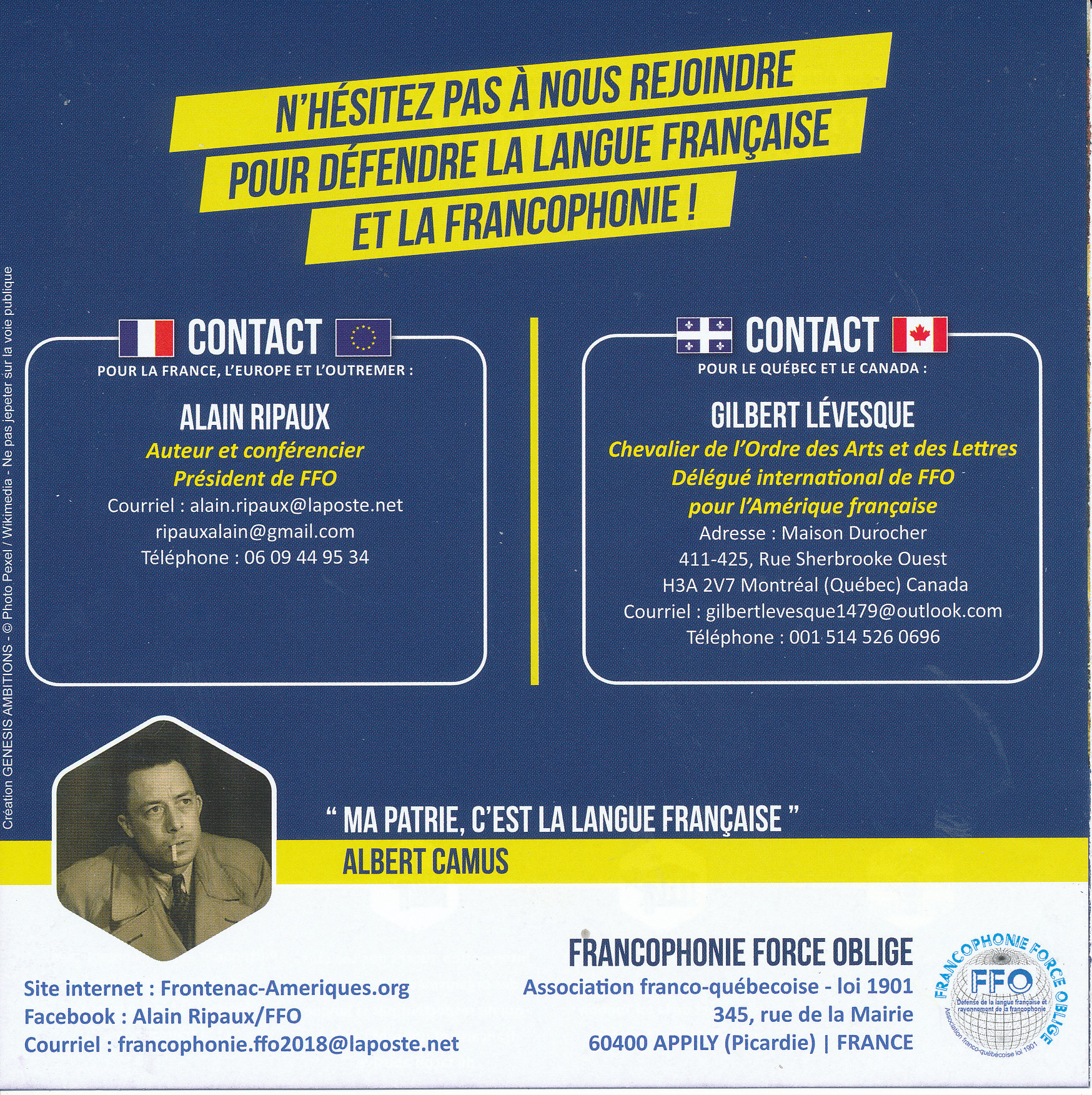 Conférence sur la langue française et sur la francophonie par Alain Ripaux, le 12 mars 2022