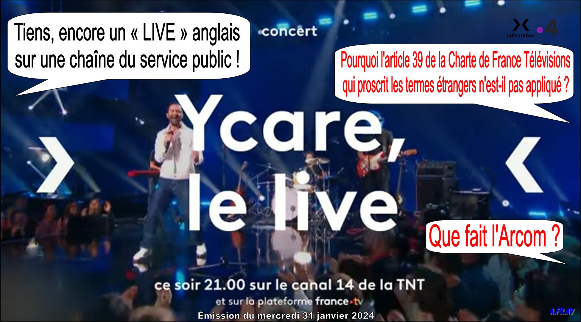 Culture Box, France 4, Ycare en concert en direct