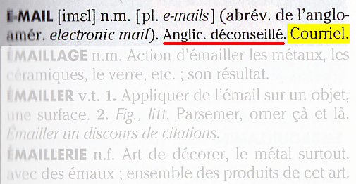 Le mot COURRIEL doit remplacer E-MAIL