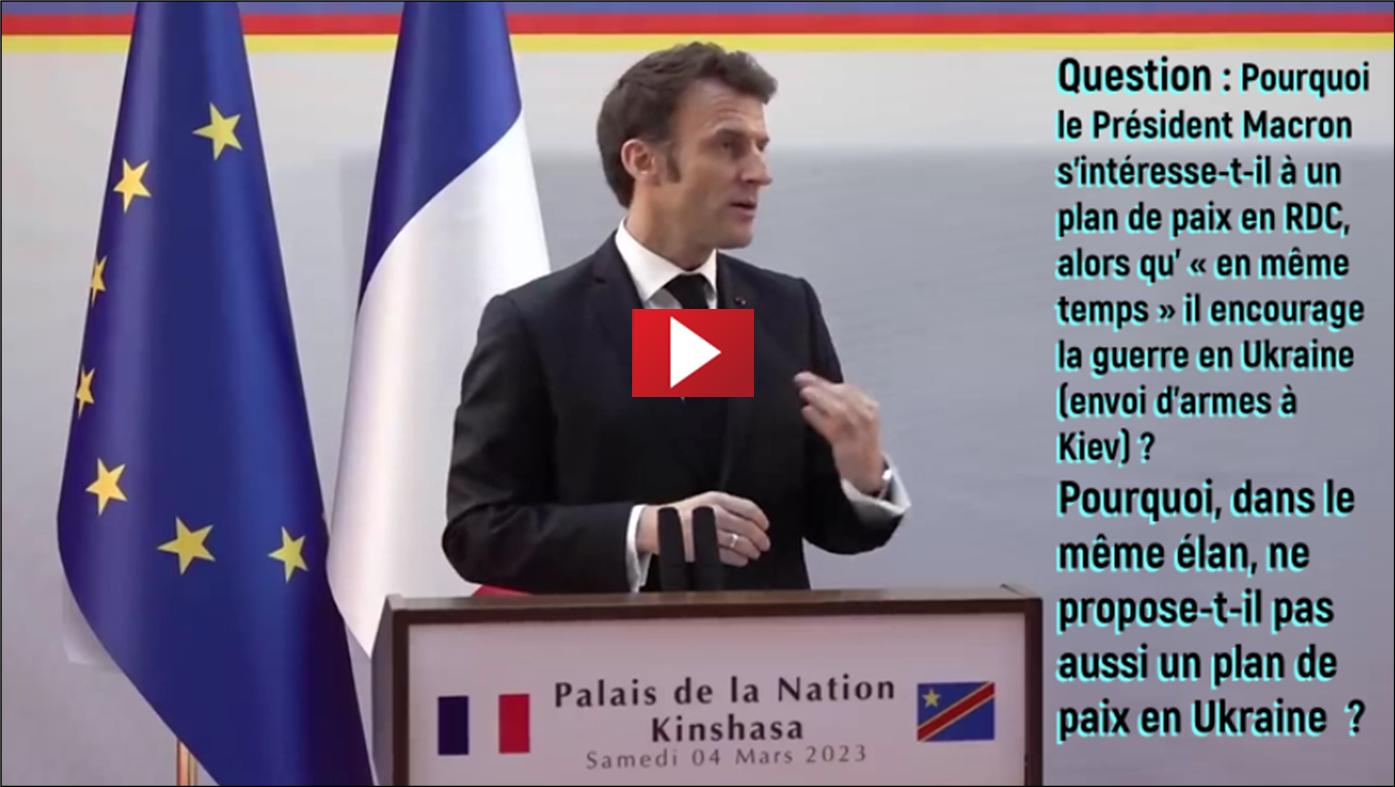 Emmanuel Macron conférence de presse à Kinshasa, RDC, le 4 mars 2023