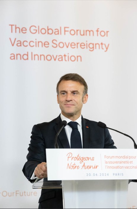 Emmanuel Macron et le Global Forum for Vaccine Sovereignty and innovation