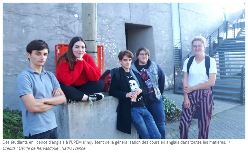 Etudiants français en licence d'anglais à l'UPEM