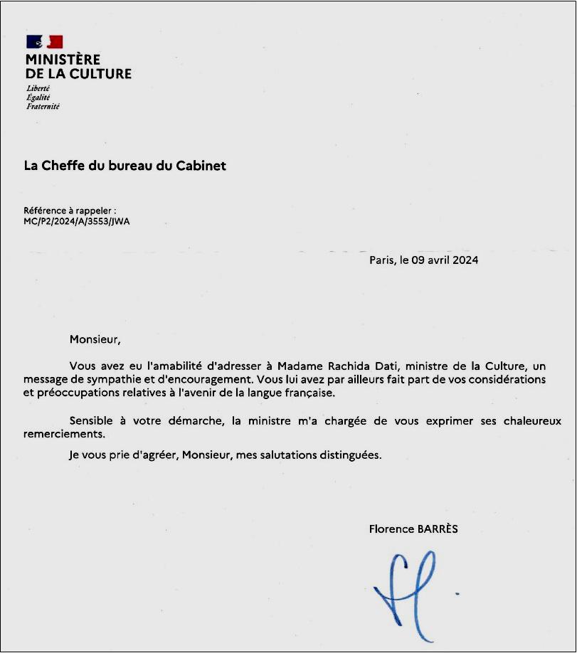 Rachida Dati sur la langue française