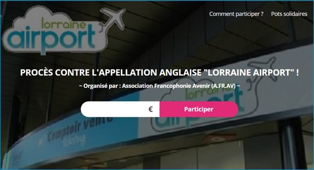 Fonds participatif pour l'affaire en justice Lorraine Airport