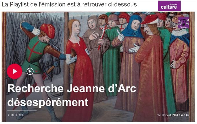 France Culture, anglicisation et Jeanne d'Arc