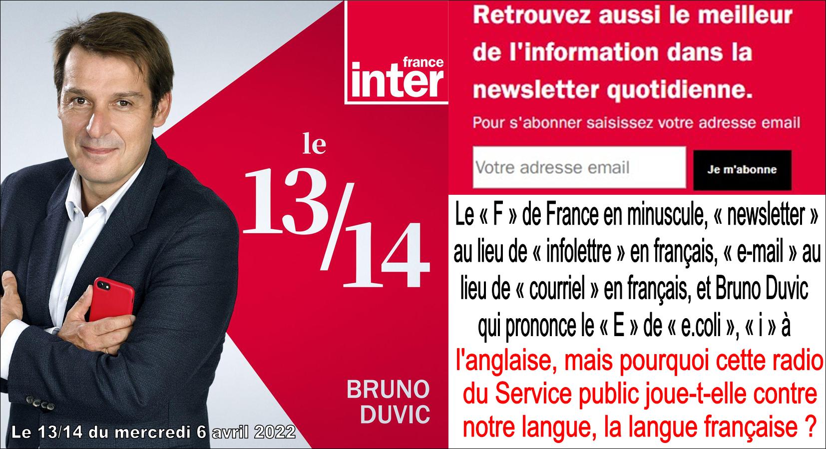 France-Inter, Bruno Duvic le 13-14.