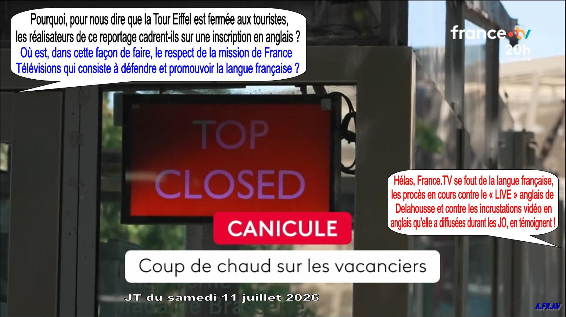 France Télévisions, procès contre son anglomanie