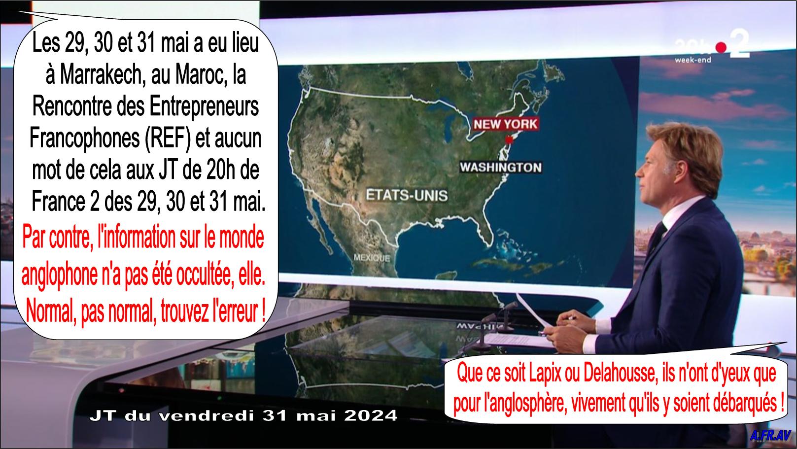 Franck Genauzeau, Anne-Sophie Lapix, Laurent-Delahousse et la Rencontre des Entrepreneurs Francophones, REF, occultée du JT de 20h de France 2