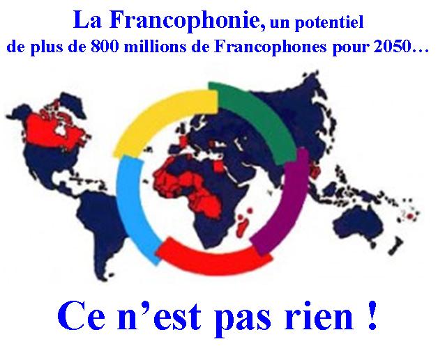carte du monde francophone