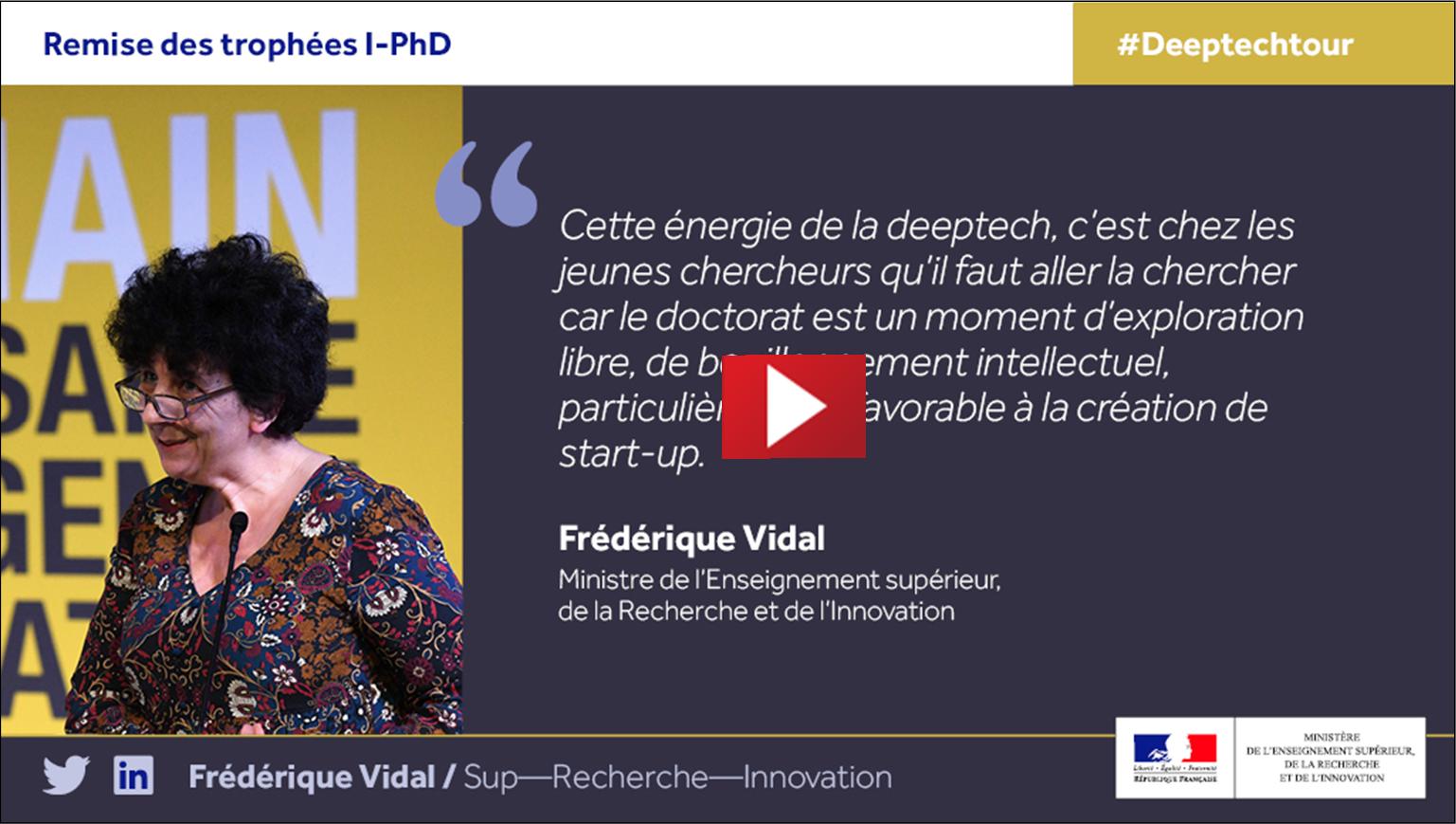 Frédérique Vidal, ministre de l'Enseignement Supérieur et la deeptech.