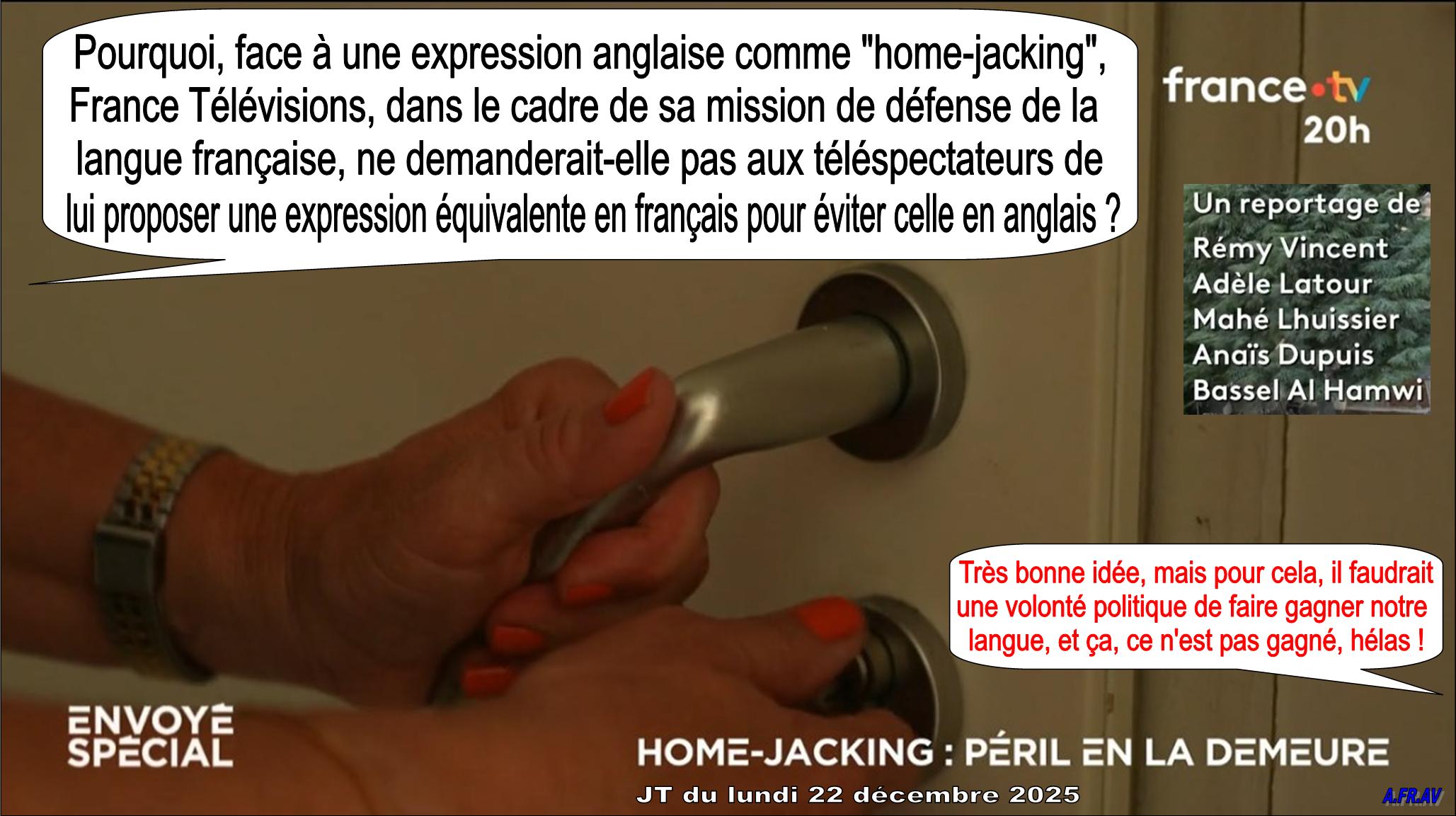 Home-jacking, JT de 20h, France 2, France Télévisions