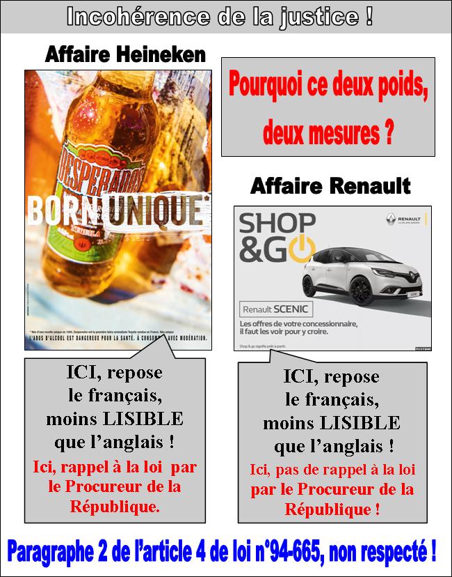 Incohérence de la Justice dans l'application de la loi Toubon sur la langue française