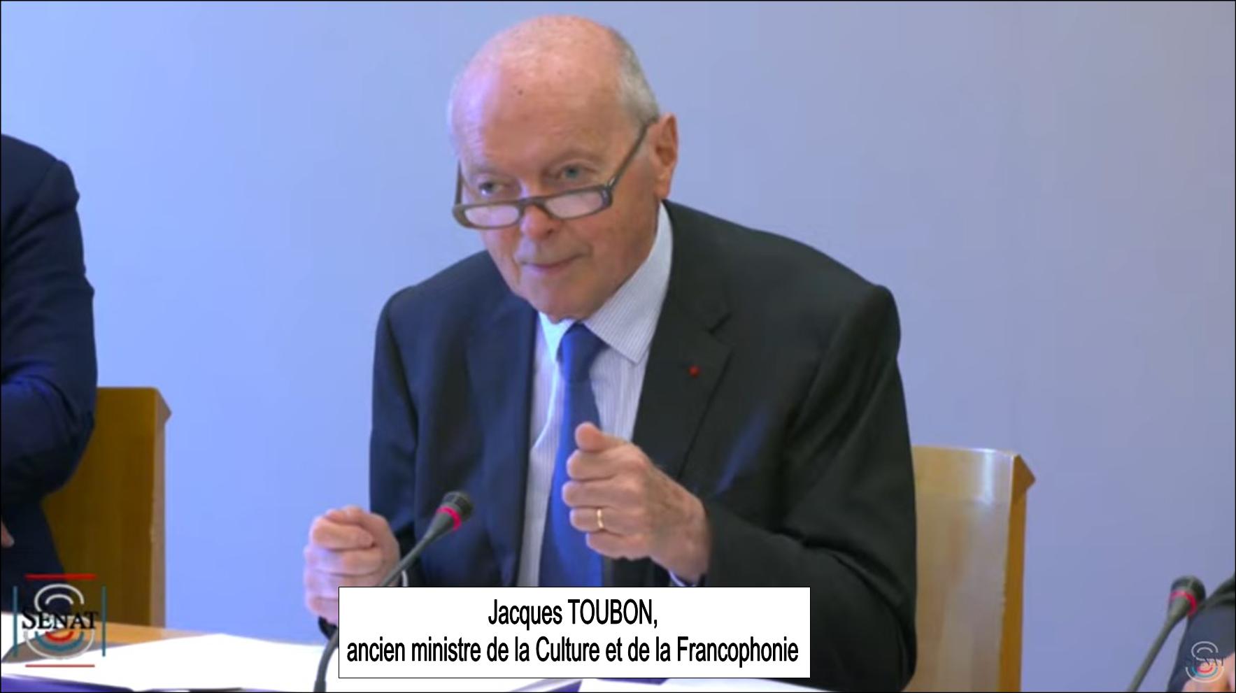 Intervention de Jacques Toubon au sujet de la langue française et de la Francophonie, audition au sénat, le 31 mai 2023