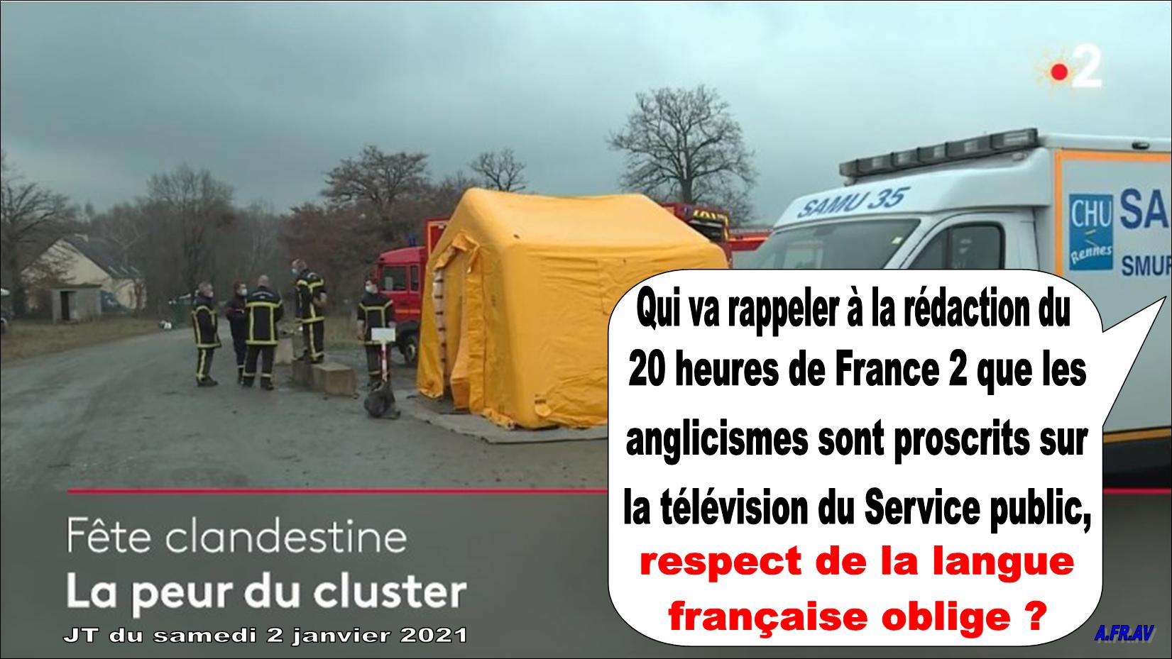 JT de 20h de France 2 le cluster de Thomas Sotto