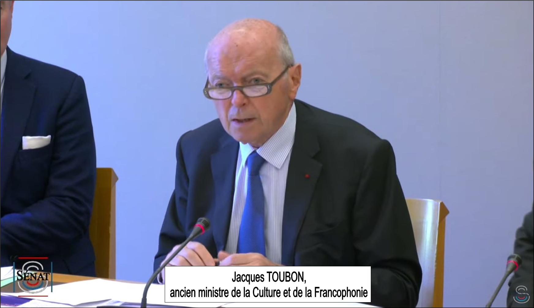 Jacques Toubon au sujet de la langue française et de la Francophonie, audition au sénat, le 31 mai 2023